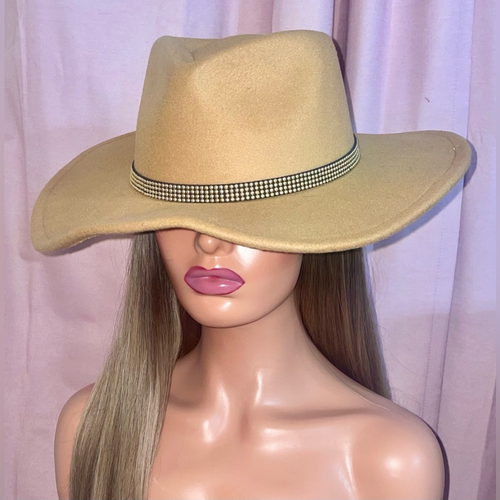 Gold Studded Band Fedora Hat
